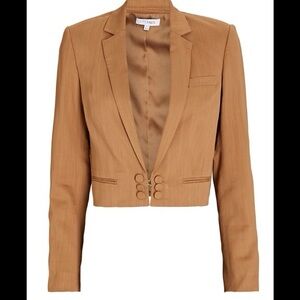 INTERMIX Cole Cropped Blazer in Tan Size 6